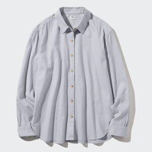 🚨 Uniqlo Soft Brushed Long Sleeve Shirt Gray